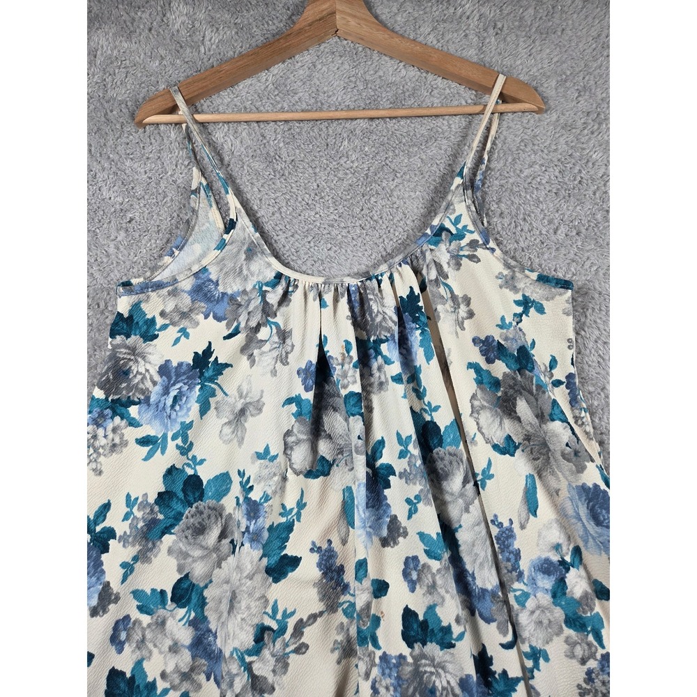Dainty Hooligan Floral Camisole Top Small Blue Grey Cream Womens Spaghetti Strap